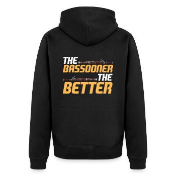 Fagott Fagottist - Unisex Premium Bio Zip Hoodie - Schwarz - Hinten - Nico (187cm)