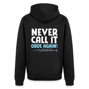 Fagott Fagottist - Unisex Premium Bio Zip Hoodie - Schwarz - Hinten - Nico (187cm)