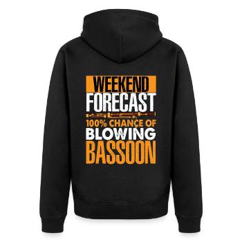 Fagottist - Unisex Premium Bio Zip Hoodie - Schwarz - Hinten - Nico (187cm)