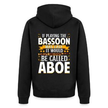 Fagottist - Unisex Premium Bio Zip Hoodie - Schwarz - Hinten - Nico (187cm)