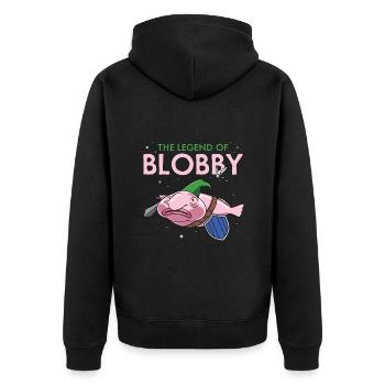Rpg-design Für Einen Blobfish-liebhaber - Unisex Premium Bio Zip Hoodie - Schwarz - Hinten - Nico (187cm)