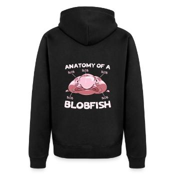 Poissons d’eau profonde Biologie marine Blobfish Lover Marine - Veste à capuche bio Premium Unisexe - noir - Dos - Nico (187cm)