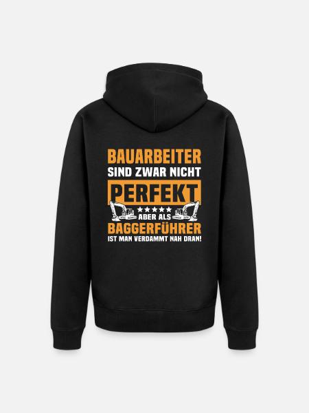 Baggerführer Bagger - Unisex Premium Bio Zip Hoodie - Schwarz