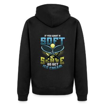 Wenn Sie Ein Softeis Wollen, Holen Sie Sich Eins - Unisex Premium Bio Zip Hoodie - Schwarz - Hinten - Nico (187cm)