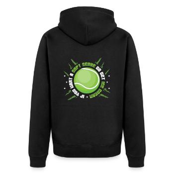 Wenn Sie Ein Softeis Wollen, Holen Sie Sich Eins - Unisex Premium Bio Zip Hoodie - Schwarz - Hinten - Nico (187cm)