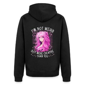 Fille Anime Manga Dire Étrange Creative - Veste à capuche bio Premium Unisexe - noir - Dos - Nico (187cm)