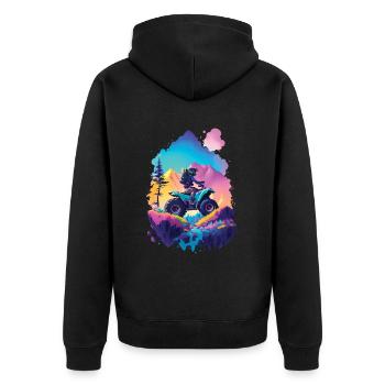 Motocross Quad Quad Rider Race Outdoor Dirt Bike - Unisex Premium Organic Zip Hoodie - black - Back - Nico (187cm)