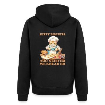 Kitty Biscuits Cat Cat Biscuits Baker Baker - Veste à capuche bio Premium Unisexe - noir - Dos - Nico (187cm)