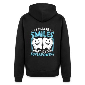 Dental technician Dental prosthodontist - Unisex Premium Organic Zip Hoodie - black - Back - Nico (187cm)