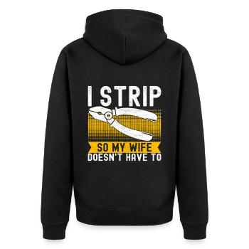 Electrician Electronics Technician - Unisex Premium Organic Zip Hoodie - black - Back - Nico (187cm)