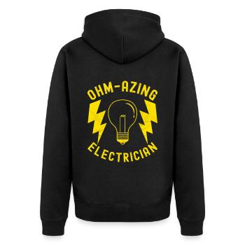 Electrician Electronics Technician - Unisex Premium Organic Zip Hoodie - black - Back - Nico (187cm)