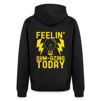 Electrician Electronics Technician - Unisex Premium Organic Zip Hoodie - black - Back - Nico (187cm)