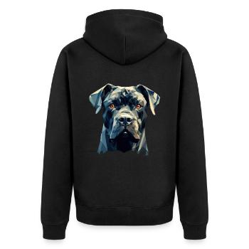 Cane Corso für einen Cane Corso Besitzer - Unisex Premium Bio Zip Hoodie - Schwarz - Hinten - Nico (187cm)