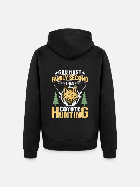 Coyote Hunter Yote - Unisex Premium Organic Zip Hoodie - black
