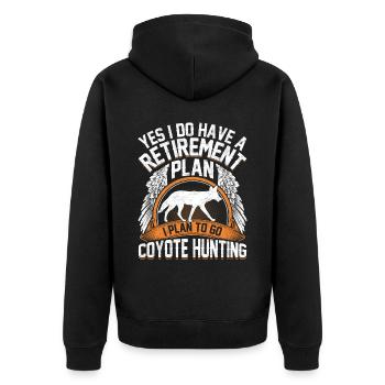 Coyote Hunter Yote - Unisex Premium Organic Zip Hoodie - black - Back - Nico (187cm)