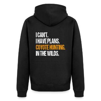 Coyote Hunter Yote - Unisex Premium Organic Zip Hoodie - black - Back - Nico (187cm)