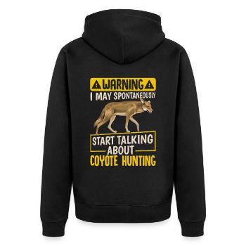 Coyote Hunter Yote - Unisex Premium Organic Zip Hoodie - black - Back - Nico (187cm)
