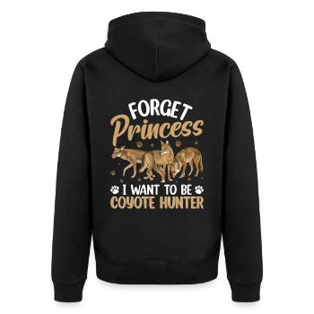 Coyote Hunt Yote - Unisex Premium Organic Zip Hoodie - black - Back - Nico (187cm)