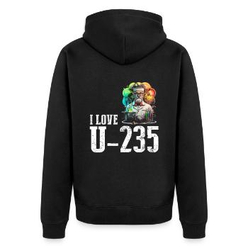 Nuklearingenieur für Kernkraftwerk und Kernenergie - Unisex Premium Bio Zip Hoodie - Schwarz - Hinten - Nico (187cm)