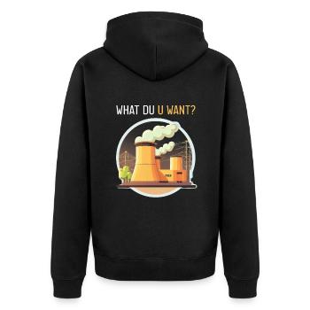 Erneuerbare Nukleare Spruch für Nukleartechnik - Unisex Premium Bio Zip Hoodie - Schwarz - Hinten - Nico (187cm)