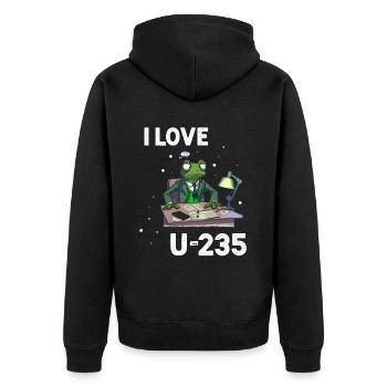 Kernenergie Spruch für Kernenergie - Unisex Premium Bio Zip Hoodie - Schwarz - Hinten - Nico (187cm)