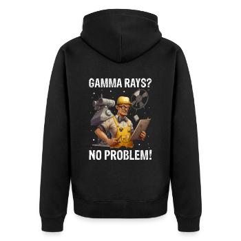 Kernenergie Spruch für Kernenergie - Unisex Premium Bio Zip Hoodie - Schwarz - Hinten - Nico (187cm)