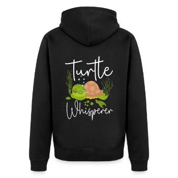Sea Turtle Tortoise Turtle - Unisex Premium Bio Zip Hoodie - Schwarz - Hinten - Nico (187cm)
