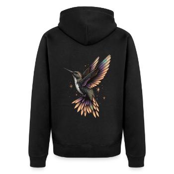 Mignon Colibri Birding Ornithologie Amateur - Veste à capuche bio Premium Unisexe - noir - Dos - Nico (187cm)