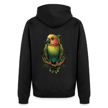 Mignon perroquet tourtereau Perruche Ornithologie - Veste à capuche bio Premium Unisexe - noir - Dos - Nico (187cm)