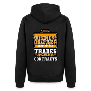 Business Lawyer Jack Of All Trades - Unisex Premium Organic Zip Hoodie - black - Back - Nico (187cm)