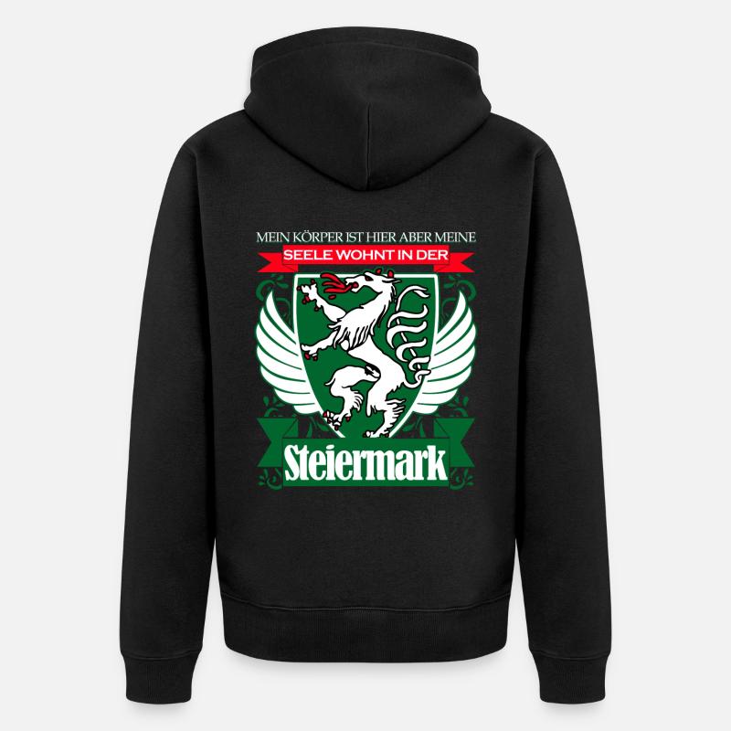 Steiermark Spruch - Unisex Premium Bio Zip Hoodie - Schwarz