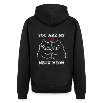 You are my Meow Meow - Unisex Premium Organic Zip Hoodie - black - Back - Nico (187cm)