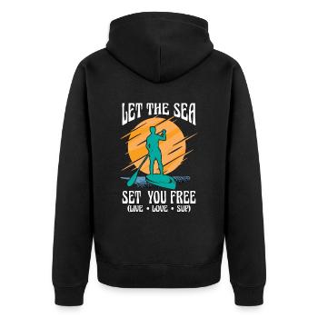 Stand Up Paddle Laissez la mer vous libérer Pagayer - Veste à capuche bio Premium Unisexe - noir - Dos - Nico (187cm)
