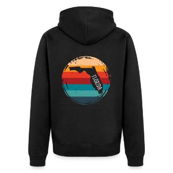 florida - Unisex Premium Bio Zip Hoodie - Schwarz - Hinten - Nico (187cm)