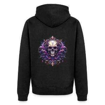 Crâne Crâne Crânes Crâne Squelette - Veste à capuche bio Premium Unisexe - noir - Dos - Nico (187cm)