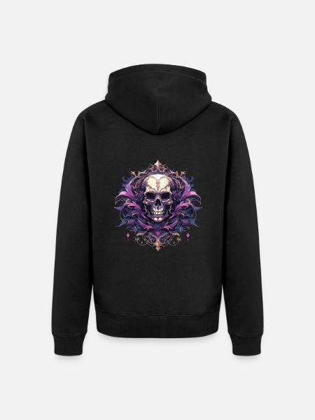 Skull Skull Skulls Skull Skeleton - Unisex Premium Organic Zip Hoodie - black