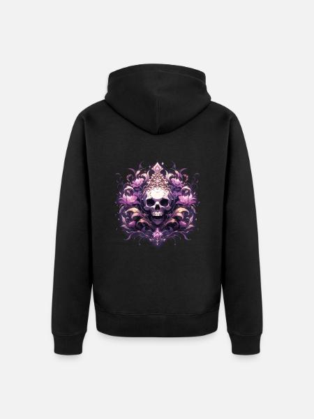 Skull Skull Skulls Skull Skeleton - Unisex Premium Organic Zip Hoodie - black