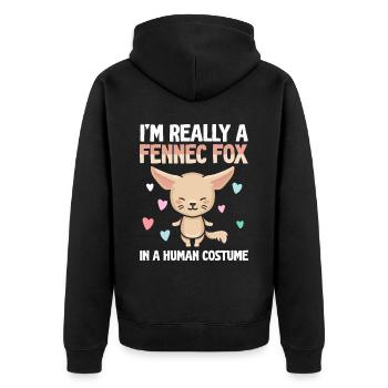 Je suis vraiment un propriétaire de Fennec Fox Fennec - Veste à capuche bio Premium Unisexe - noir - Dos - Nico (187cm)