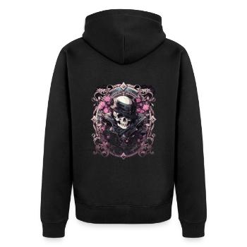 Crâne Crâne Crânes Crâne Squelette - Veste à capuche bio Premium Unisexe - noir - Dos - Nico (187cm)