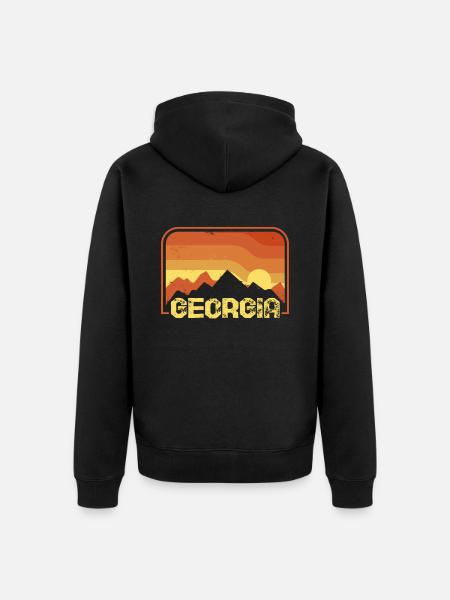 georgia - Unisex Premium Bio Zip Hoodie - Schwarz