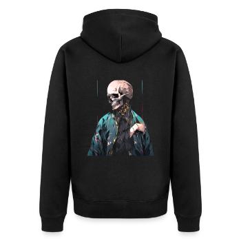 Crâne Crâne Crânes Crâne Squelette - Veste à capuche bio Premium Unisexe - noir - Dos - Nico (187cm)