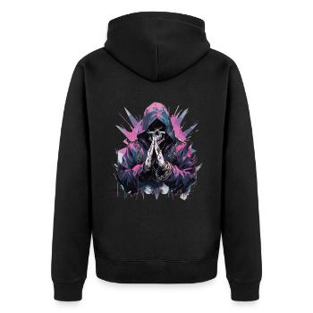 Crâne Crâne Crânes Crâne Squelette - Veste à capuche bio Premium Unisexe - noir - Dos - Nico (187cm)