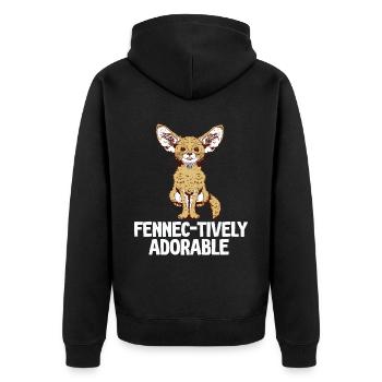 Fennec-tivement adorable Fennec Fox propriétaire Fennec - Veste à capuche bio Premium Unisexe - noir - Dos - Nico (187cm)
