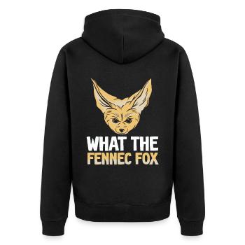 Was Der Fennec Fox Besitzer Fennec Foxes - Unisex Premium Bio Zip Hoodie - Schwarz - Hinten - Nico (187cm)