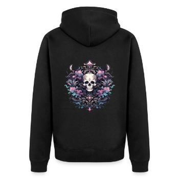 Crâne Crâne Crânes Crâne Squelette - Veste à capuche bio Premium Unisexe - noir - Dos - Nico (187cm)