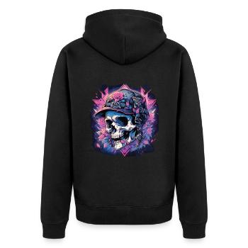 Crâne Crâne Crânes Crâne Squelette - Veste à capuche bio Premium Unisexe - noir - Dos - Nico (187cm)