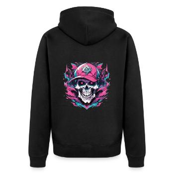 Crâne Crâne Crânes Crâne Squelette - Veste à capuche bio Premium Unisexe - noir - Dos - Nico (187cm)