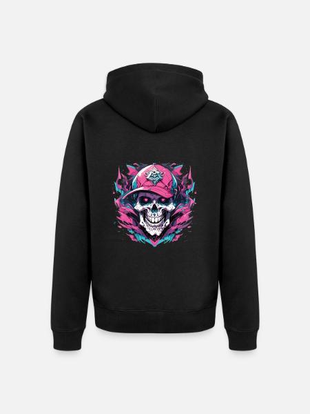 Skull Skull Skulls Skull Skeleton - Unisex Premium Organic Zip Hoodie - black