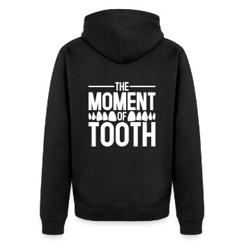Zahntechniker Zahnprothetiker The Moment Of Tooth - Unisex Premium Bio Zip Hoodie - Schwarz - Hinten - Nico (187cm)