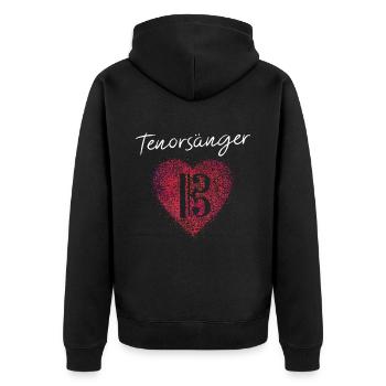 Altschlüssel Chor Musik Tenor Sänger Musikverein - Unisex Premium Bio Zip Hoodie - Schwarz - Hinten - Nico (187cm)
